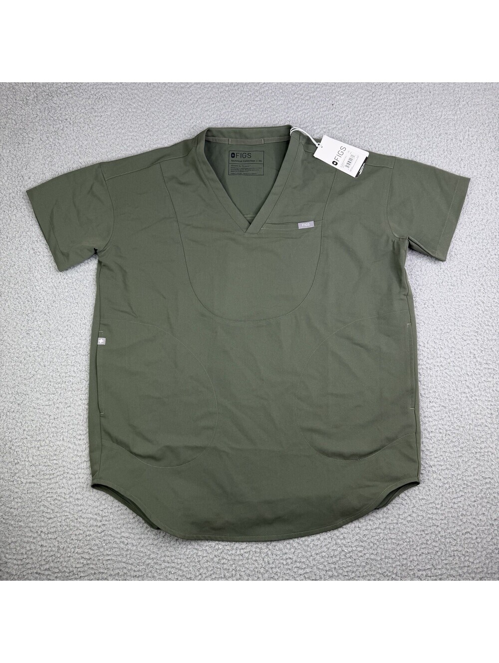Figs Addison Oversized Tunic Scrub Top Green Women's Sz XS NWT
